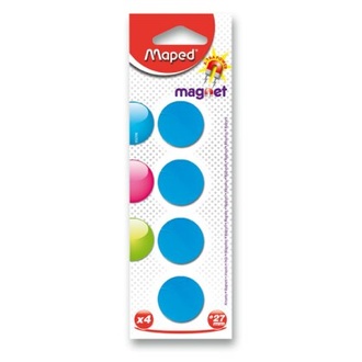 Papírenské zboží - Kulaté magnety Maped - průměr 27 mm - mix barev, 4 ks