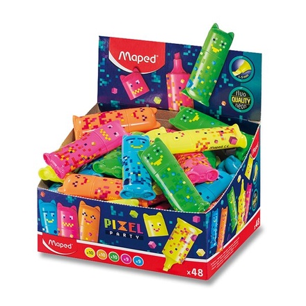 Papírenské zboží - Zvýrazňovač Maped Pixel Party Mini stojánek, 48 ks