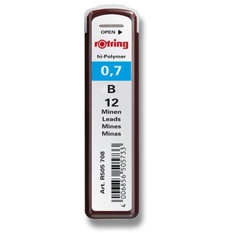 Papírenské zboží - Tuhy Rotring 0,7 mm, B
