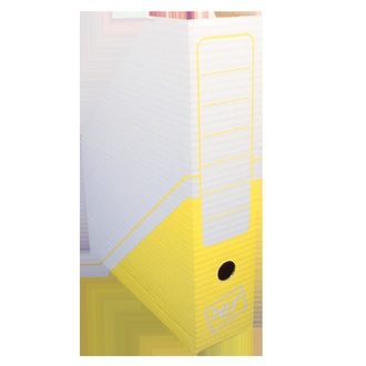Papírenské zboží - Archivní box s potiskem 32,5x25,5x7,5 cm - žlutá