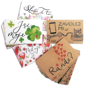 Papírenské zboží - Komplimentky - MIX -s textem, 30ks