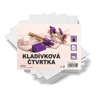 Papírenské zboží - Kladívková čtvrtka A4/200/250g - bílá