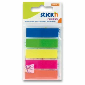 Papírenské zboží - Samolepicí proužky Hopax Stick’n Clearnote 45 x 12 mm, 5 × 25 listů