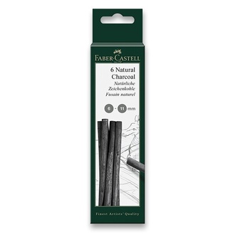 Papírenské zboží - Přírodní uhel Faber-Castell Pitt Monochrome - 6-11 mm, 6 kusů