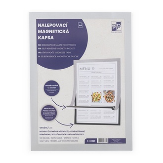 Papírenské zboží - Nalepovací magnetická kapsa A4 stříbrná