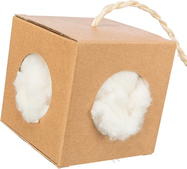 Papírenské zboží - Box s hnízdícím materiálem, 9x9x9 cm/ 6g, karton/kapok