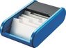 Papírenské zboží - Asztali névjegykártya tartó, kék, redőny zárás, válogatóval, 300 névjegykártya, HELIT