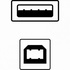 Papírenské zboží - USB-kábel (2.0), USB A M- USB B M, 1,8 m, fekete, embléma, buborékfólia