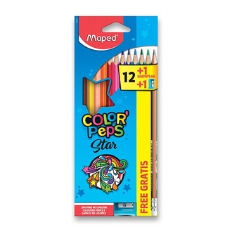 Papírenské zboží - Pastelky Maped Color'Peps 12 barev + ořezávátko a grafitová tužka
