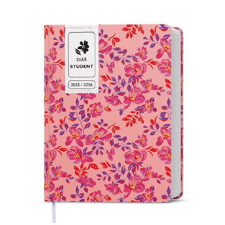 Papírenské zboží - Týdenní diář - Student - V8 - lamino - kapesní - Růžový