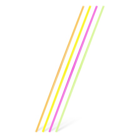 Papírenské zboží - Slámky plastové rovné XXL neon 100 cm, průměr 6,5 mm [100 ks] (znovu použitelná)