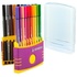 Papírenské zboží - Markerek STABILO Pen 68 ColorParade sárga/lila 20 színben