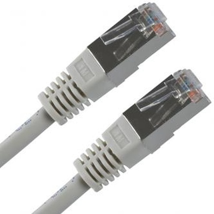 Papírenské zboží - FTP patchcord, Cat.5e, RJ45 M-1m, stíněný, šedý, economy