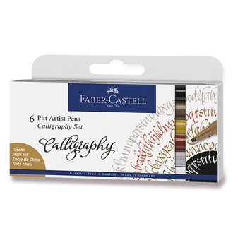 Papírenské zboží - 
Popisovač Faber-Castell Pitt Artist Pen Calligraphy - 6 kusů