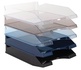 Papírenské zboží - Szervező, átlátszó, kék, műanyag, VICTORIA