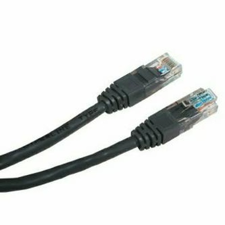 Papírenské zboží - UTP patchcord, Cat.5e, RJ45 M-0.5m, nestíněný, černý, economy