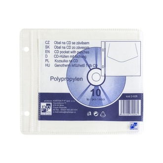 Papírenské zboží - Průhledný obal na CD PP 1řadý, eurozávěs, 120mic. [10 ks]
