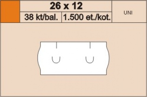 Papírenské zboží - Cenové etikety 26x12 uni bílé