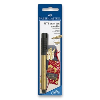 Papírenské zboží - Popisovač Faber-Castell Pitt Artist Pen Metallic zlatý 