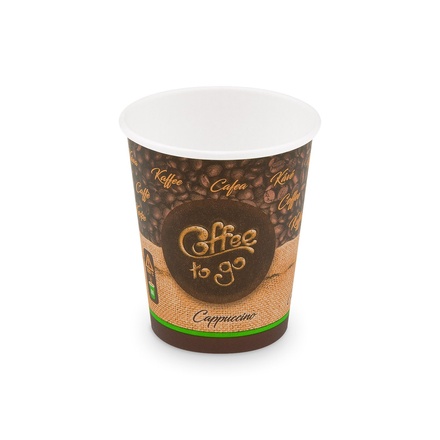 Papírenské zboží - Papírový kelímek "Coffee to go" 280 ml, M (průměr 80 mm) [50 ks]