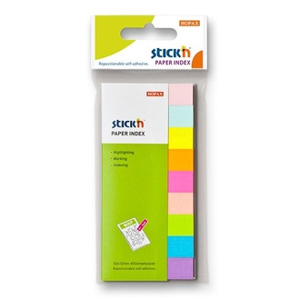 Papírenské zboží - Samolepicí záložky Hopax Stick’n Notes 50 x 12 mm, 9 x 50 listů