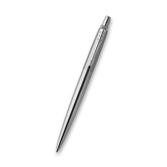 Papírenské zboží - Kuličkové pero "Jotter", modrá, nerez tělo, stříbrný klip, PARKER