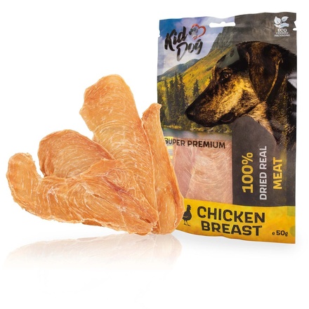 Papírenské zboží - KIDDOG SUPER PREMIUM 100% kuřecí prsa, tenké plátky 50 g