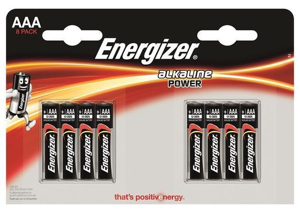 Papírenské zboží - Baterie "Alkaline Power", AAA (mikrotužková), 8 ks, ENERGIZER