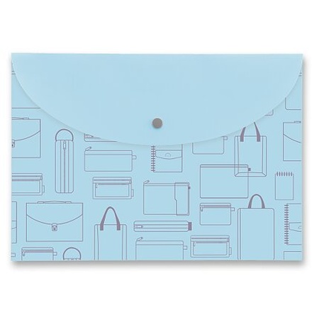 Papírenské zboží - Spisovka s drukem FolderMate Vintage A4 - modrá