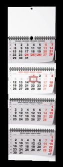 Papírenské zboží - Nástěnný kalendář - Čtyřměsíční - skládaný (s mezinárodními svátky)