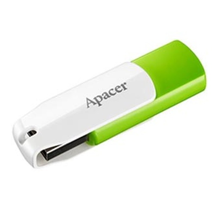 Papírenské zboží - Apacer USB flash disk, USB 2.0, 16GB, AH335, zelený, AP16GAH335G-1, USB A, s otočnou kryt