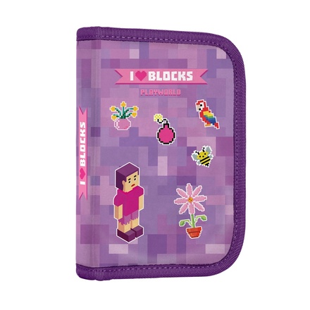 Papírenské zboží - Penál 1 p. 2 chlopně, prázdný Playworld Girl