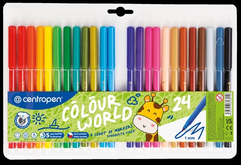 Papírenské zboží - Popisovač CENTROPEN 7550 sada 24 barev (fixy)