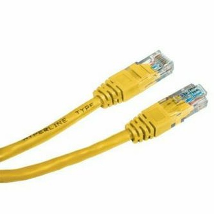 Papírenské zboží - UTP patchcord, Cat.5e, RJ45 M-5m, nestíněný, žlutý, economy