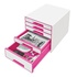 Papírenské zboží - Asztali kocka Leitz WOW, metál rózsaszín