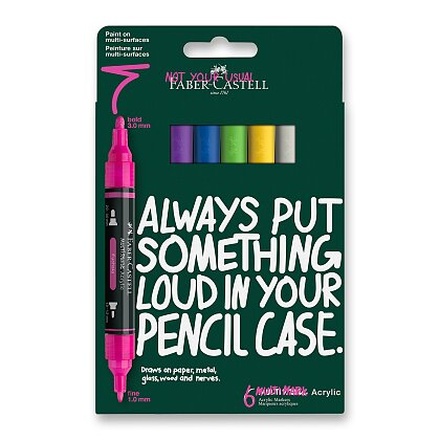 Papírenské zboží - Akrylový popisovač Faber-Castell Multimark Vibrant [6 ks]