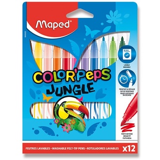 Papírenské zboží - Dětské fixy Maped Color'Peps Jungle - 12 barev