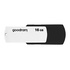 Papírenské zboží - Goodram USB flash meghajtó, USB 2.0, 16 GB, UCO2, fekete, UCO2-0160KWR11, USB A, forgatható fedéllel