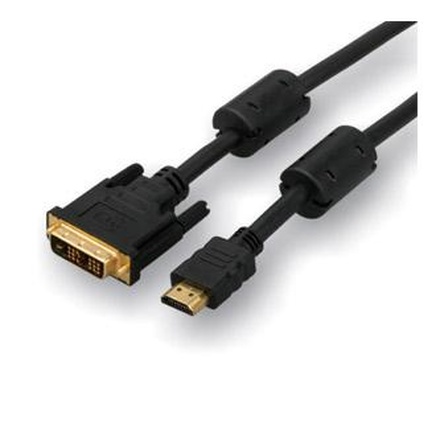 Papírenské zboží - Kabel DVI (18+1) M- HDMI M, 2m, zlacené konektory, černá, Logo