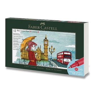Papírenské zboží - Popisovače Faber-Castell Pitt Artist Pen London - 12 ks
