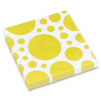 Papírenské zboží - Ubrousky Solid Color Dots žluté