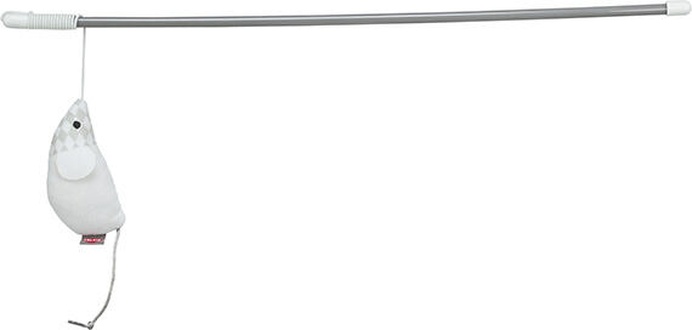 Papírenské zboží - Hrací prut s myškou, 46 cm, catnip, plast/polyester