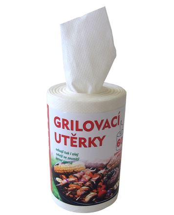 Papírenské zboží - Grilovací utěrky 1-vrstvé 60 útržků/bez dutinky/17 cm