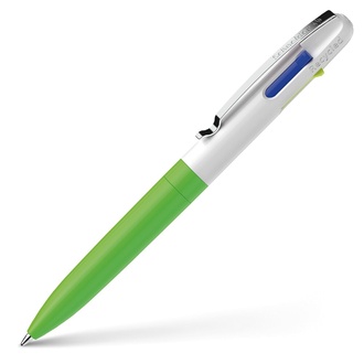 Papírenské zboží - Kuličkové pero Schneider Take 4 Neon - neonově zelená/bílá