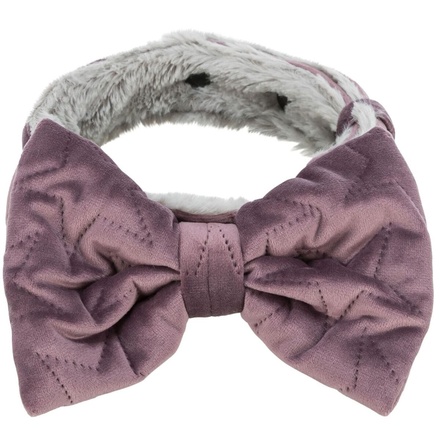 Papírenské zboží - Vánoční obojek s mašlí, S-M, samet/plyš, lila