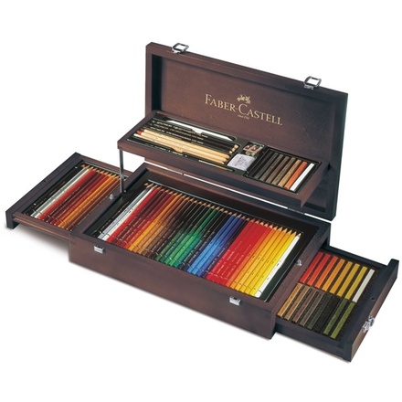 Papírenské zboží - Kolekce Art dřevěná kazeta 126ks a doplňky  Faber Castell 110086