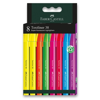 Papírenské zboží - Zvýrazňovač Faber-Castell Textliner 38 sada 8 ks