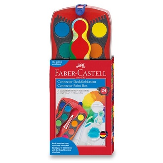 Papírenské zboží - Vodové barvy Faber-Castell Connector 24 barev, průměr 30 mm