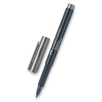 Papírenské zboží - Popisovač Faber-Castell Metallics tmavě stříbrná