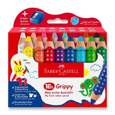Papírenské zboží - Pastelka Faber-Castell Grippy - 16 barev